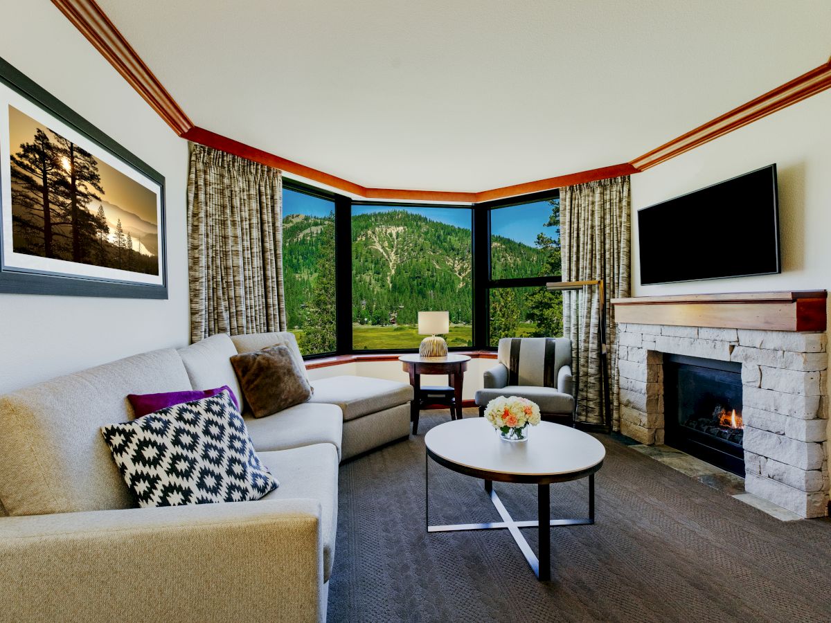 Everline fireplace suite valley-view living room